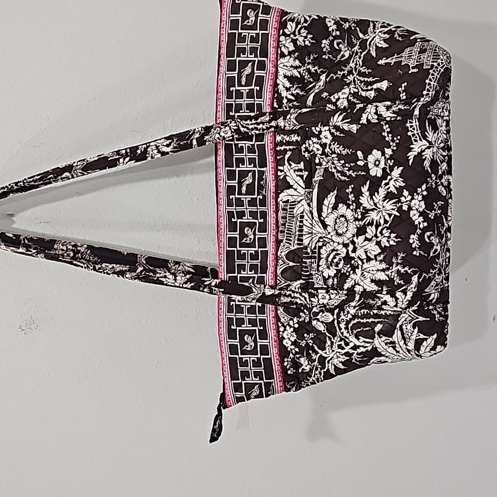 Vera Bradley Imperial Toile Brown, White and Pink Shoulder Bag